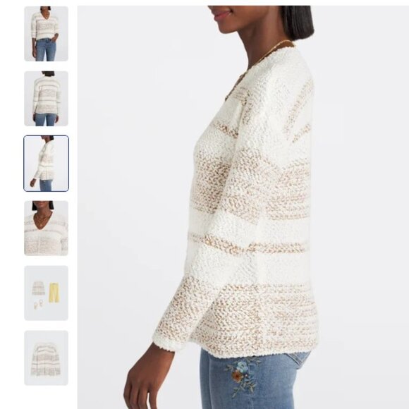 NEW! Mason & Belle Kilah V Neck Sweater - Size Large - Picture 3 of 5